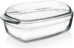 Plat à four en verre avec couvercle 2,9 l, 32,5 × 19 × 13 cm