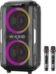 Haut-parleur sans fil W-KING T9 Pro 120 W avec 2 microphones – noir