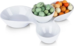 Bol apéritif en céramique blanc 26 × 22 × 6,5 cm