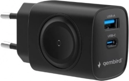 Chargeur USB Gembird 20 W avec USB‑C PD et USB‑A QC 3.0 – noir