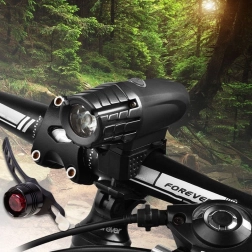 Éclairage de vélo avec chargement USB + feu arrière rouge