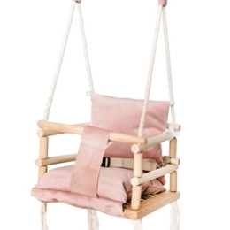 Balançoire pour enfants avec siège souple CLEANABOO – Rose