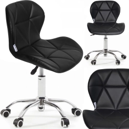 Chaise de bureau enfant noire Bauerkraft en similicuir (éco-cuir)