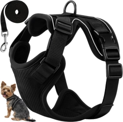 Harnais anti-pression pour chiens et chats Purlov taille S avec laisse