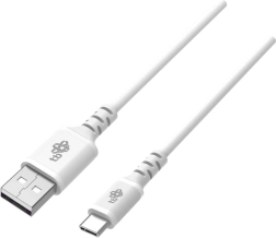 Câble en silicone USB–USB‑C 1 m blanc avec prise en charge QUICK CHARGE