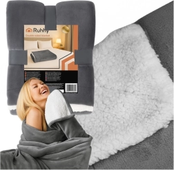 Couverture réversible Ruhhy gris foncé 150 × 200 cm