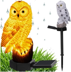 Lampe solaire de jardin en forme de hibou Gardlov