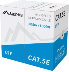 câble réseau UTP cat.5e CU 305 m, gris, conducteur rigide