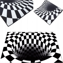 Tapis et paillasson avec illusion 3D de gouffre blanc 50 × 80 cm
