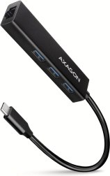 AXAGON HMC-GL3A hub USB-C multiports 4‑en‑1 avec GLAN 5 Gb/s, câble 20 cm