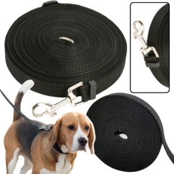 Laisse d’entraînement pour chien en sangle 5 m – noire