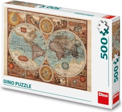 Dino Puzzle ancienne carte du monde - 500 pièces