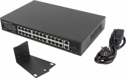 Lanberg commutateur PoE+ gigabit 24 ports 250 W avec 2x SFP et 2x uplink