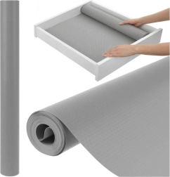 Tapis antidérapant pour tiroirs et placards RUHHY 500 × 50 cm, gris