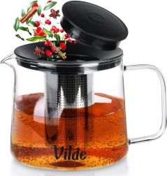 Théière en verre avec infuseur inox 1,5 l Vilde