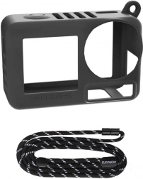 Coque en silicone avec sangle pour OSMO ACTION 5 PRO noir