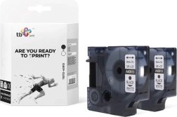 Ruban TBTD-40913 pour DYMO, noir sur blanc, 9 mm, 2 pcs