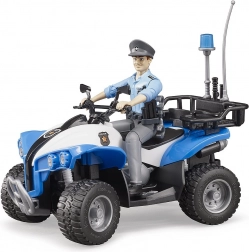 Bruder quad de police bleu avec figurine