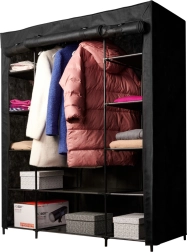 Armoire textile pliante pour vêtements XXL noire