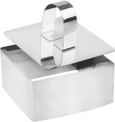 Moule carré en inox avec poussoir 8 × 8 cm