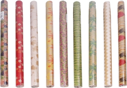 Papier cadeau kraft avana naturel 0,7 × 2 m – assortiment de motifs