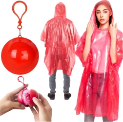 Poncho de pluie dans un porte-clés rond, rouge