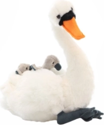 Cygne en peluche avec petits