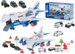 Avion de police avec 6 voitures