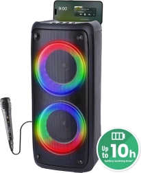 enceinte Bluetooth portable MEDIA-TECH FUNBOX BT avec karaoké et éclairage RGB