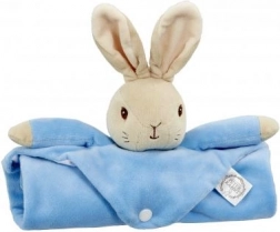 Doudou en peluche avec lapin PETER RABBIT, bleu 37,5 × 37,5 cm