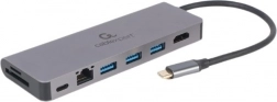 Hub USB‑C avec HDMI (UHD 4K), LAN Gigabit, 2× USB‑A, SD/microSD et PD 100 W – CABLEXPERT
