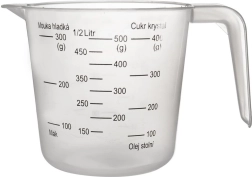 Verre doseur de cuisine 500 ml avec anse et bec verseur
