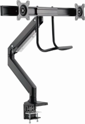 Bras double pour 2 moniteurs jusqu’à 32" avec fixation sur bureau