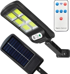 Applique murale LED solaire 96 COB avec détecteur de mouvement, IP67, avec télécommande