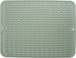 Tapis d’égouttage en silicone pour vaisselle, vert 40 × 30,5 cm
