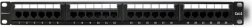 Panneau de brassage 24 ports CAT6 UTP noir pour rack