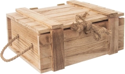 Caisse de rangement en bois avec couvercle 36 × 26 × 16 cm
