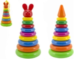 Pyramide empilable à anneaux pour enfants, plastique 28 cm