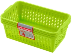 Paniers en plastique HEIDRUN 25 × 14,5 × 10,5 cm, lot de 4 pcs