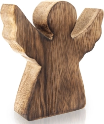 Figurine de Noël en bois ange en manguier 10 cm