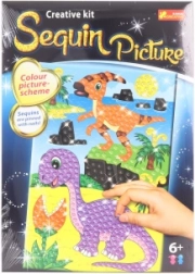 Image avec sequins scintillants Dinosaure