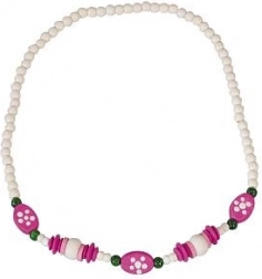 Collier pour enfant en perles de bois – blanc