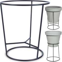 Support de pot de fleurs métallique double face noir 37 × 41 cm