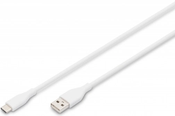 Câble en silicone USB-A - USB-C 60W 1 m Blanc