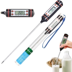 Thermomètre de cuisine numérique avec écran LCD et sonde en acier inoxydable