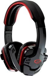 Casque de jeu avec microphone Raven rouge