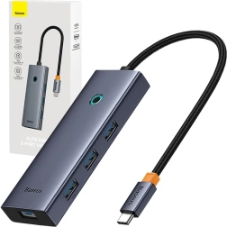 Hub USB‑C 5‑en‑1 BASEUS UltraJoy avec HDMI 4K et 4× USB 3.0 gris