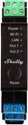 Shelly Pro 2PM relais double sur rail DIN avec Wi‑Fi/LAN et mesure de puissance