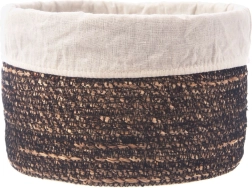 Panier de rangement naturel avec doublure en tissu 24 × 15 cm
