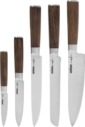 Set de couteaux de cuisine WOODEN, acier inoxydable, 5 pcs